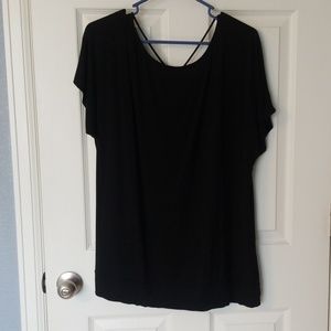 Black Criss Cross Back T